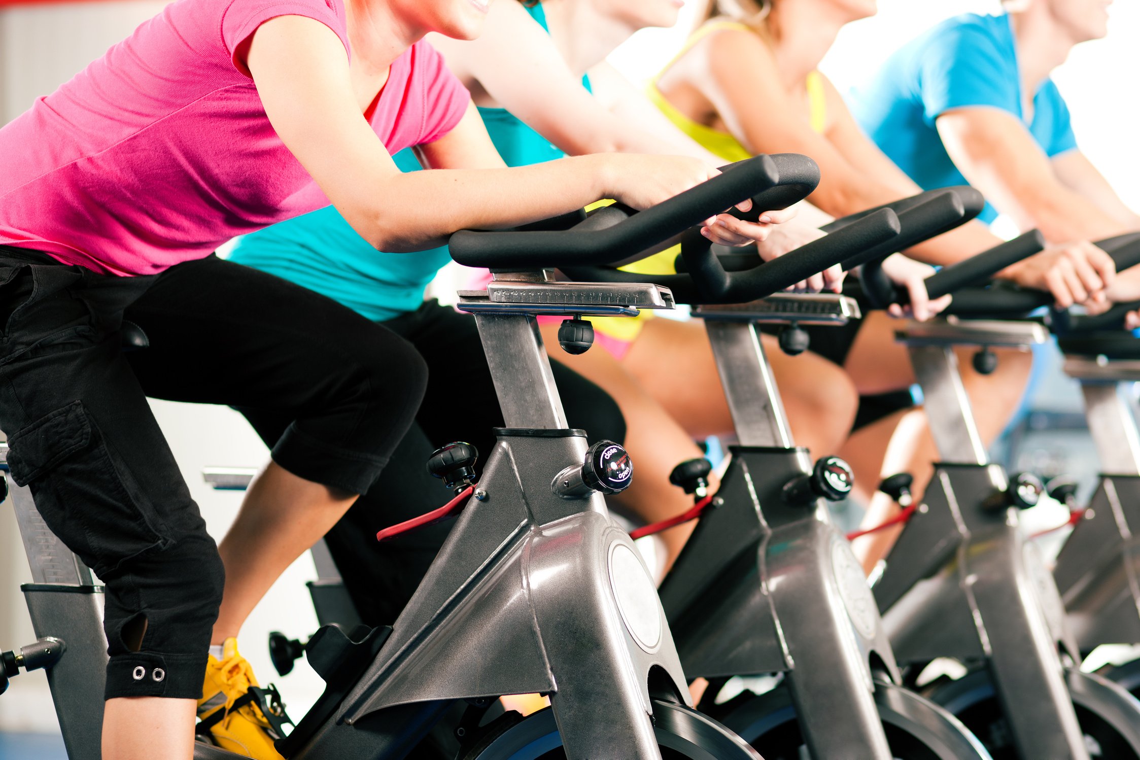 Indoor Cycling in Gym